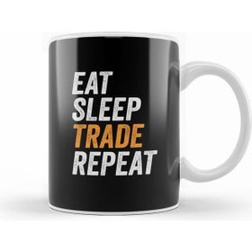 Humuts Eat Sleep Trade Repeat Funny Trading Gift For Traders Beyaz Kupa