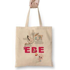Humuts Ebe Açık Bej Uzun Saplı Bez Çanta