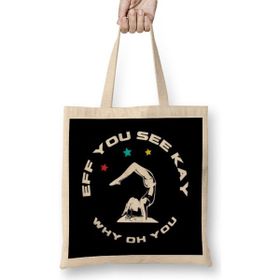 Humuts Eff You See Kay Why Oh You Açık Bej Uzun Saplı Bez Çanta