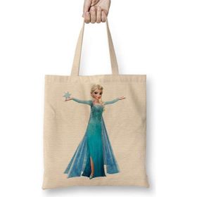 Humuts Elsa Hans Frozen Anna Açık Bej Uzun Saplı Bez Çanta