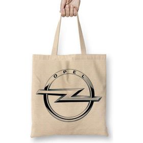 Humuts Emblema Opel Logo Açık Bej Uzun Saplı Bez Çanta