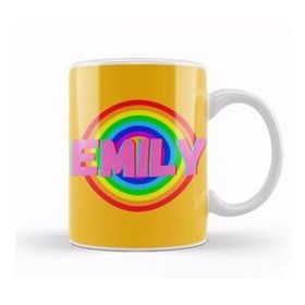 Humuts Emily Name Personalized Custom Vintage Retro Rainbow Style Design Gift Baby Gift For Her Kupa