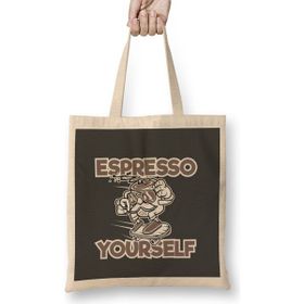 Humuts Espresso Yourself Açık Bej Uzun Saplı Bez Çanta