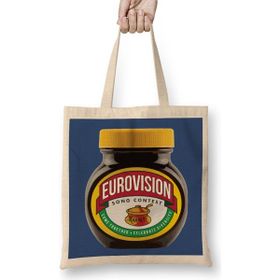 Humuts Eurovision Marmite Jar Açık Bej Uzun Saplı Bez Çanta