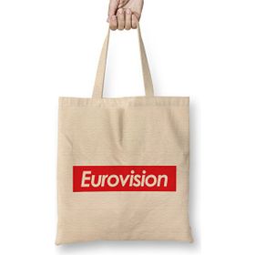 Humuts Eurovision Skate Logo Açık Bej Uzun Saplı Bez Çanta