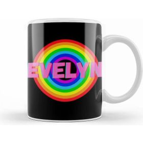 Humuts Evelyn Name Personalized Custom Vintage Retro Rainbow Style Design Gift Baby Gift For Her Kupa