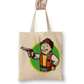 Humuts Fallout Fan Boy Açık Bej Uzun Saplı Bez Çanta