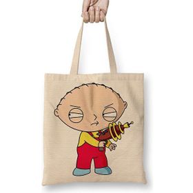Humuts Family Guy Açık Bej Uzun Saplı Bez Çanta