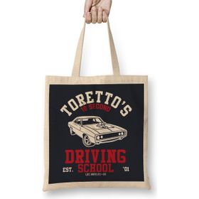 Humuts Fast and the Furious Torettos Driving School Uzun Saplı Açık Bej Bez Çanta