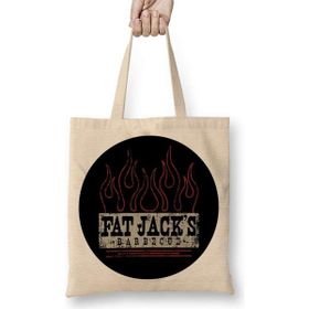 Humuts Fat Jacks Logo Açık Bej Uzun Saplı Bez Çanta