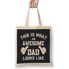 Humuts Fathers Day This Is What An Awesome Dad Bez Uzun Saplı Açık Bej Rengi Çanta