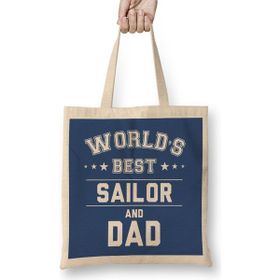 Humuts Fathers Day World's Best Surfer And Dad Bez Uzun Saplı Açık Bej Rengi Çanta