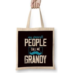Humuts Favorite People Call Me Grandy Grandparents Grandma Grandpa Bez Uzun Saplı Açık Bej Rengi Çanta