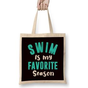 Humuts Favorite Swim Season Summer Vacation Swimming Pool Swimmer Bez Uzun Saplı Açık Bej Rengi Çanta