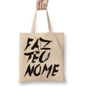 Humuts Faz Teu Nome Açık Bej Uzun Saplı Bez Çanta