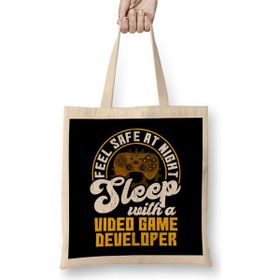 Humuts Feel Safe At Night Sleep With Video Game Developer Bez Uzun Saplı Açık Bej Rengi Çanta