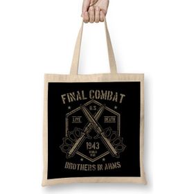 Humuts Final Combat Mural Açık Bej Uzun Saplı Bez Çanta