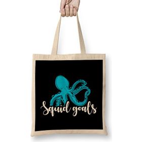 Humuts Fish Squid Goals Cute Funny Squad Goals Pun Joke Bez Çanta