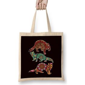 Humuts Floral Ferret Mandala Yoga Ferrets Owner Animal Lover Zoo Bez Çanta
