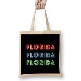 Humuts Florida Love Vintage Retro Rainbow Uzun Saplı Bez Çanta