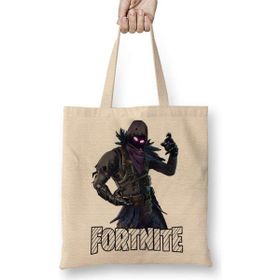 Humuts Fortnite Raven Skin Açık Bej Uzun Saplı Bez Çanta