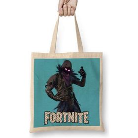 Humuts Fortnite Raven Skin Açık Bej Uzun Saplı Bez Çanta