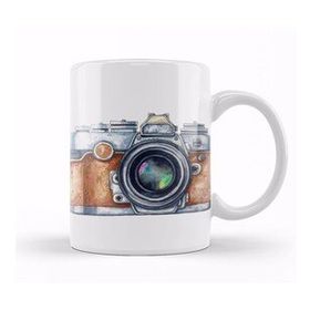 Humuts Fotoğraf Makinesi Sulu Boya Kupa Bardak
