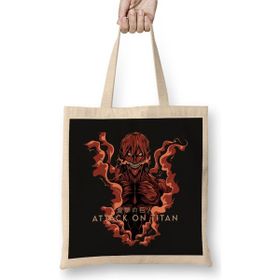 Humuts Founding Titan Menace Attack on Titan Uzun Saplı Açık Bej Bez Çanta
