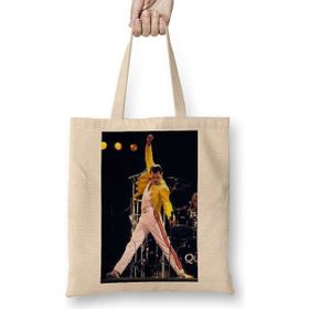 Humuts Freddie Mercury 05 Açık Bej Uzun Saplı Bez Çanta