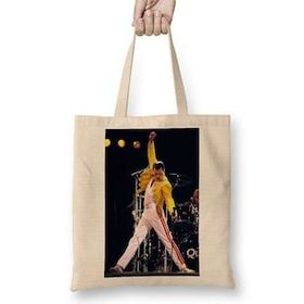 Humuts Freddie Mercury 05 Açık Bej Uzun Saplı Bez Çanta
