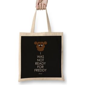 Humuts Freddy Fazbear I Was Not Ready for Freddy Uzun Saplı Açık Bej Bez Çanta