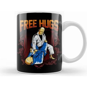 Humuts Free Hugs Bjj Jiu Jitsu Pun Awesome Martial Arts Beyaz Kupa