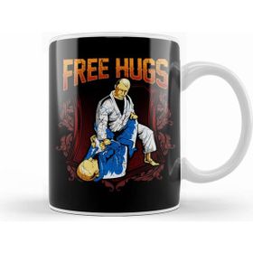 Humuts Free Hugs Bjj Jiu Jitsu Pun Awesome Martial Arts Beyaz Kupa