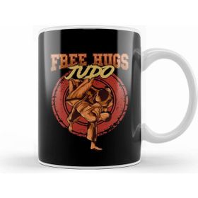 Humuts Free Judo Hugs Funny Mma Mixed Martial Arts Pun Beyaz Kupa