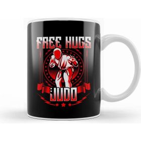 Humuts Free Judo Hugs Funny Mma Mixed Martial Arts Pun Beyaz Kupa