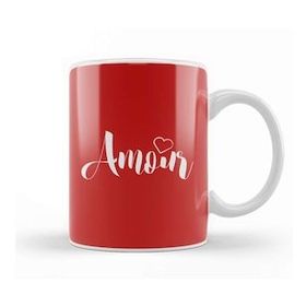 Humuts French Slogan Amour Love Heart Kupa Bardak