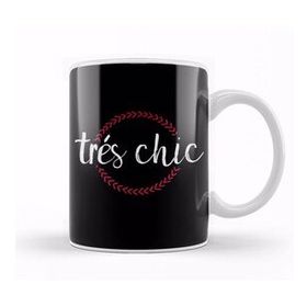 Humuts French Slogan Tres Chic Circle Kupa Bardak