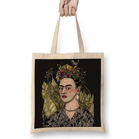 Humuts Frida Kahlo 11 Açık Bej Uzun Saplı Bez Çanta