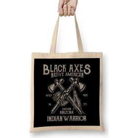 Humuts Fun Cool Vintage Native American Black Axes Bez Çanta