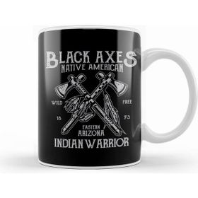 Humuts Fun Cool Vintage Native American Black Axes Kupa Bardak