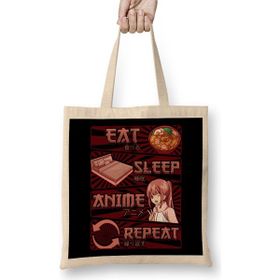 Humuts Funny Anime Obsessed Girl Eat Sleep Anime Repeat Bez Çanta
