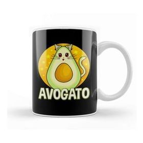 Humuts Funny Avogato Avocado Cat Cute Kitty Avo Gato Pun Beyaz Porselen Kupa Bardak