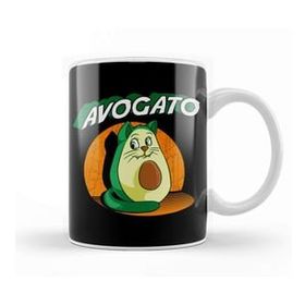 Humuts Funny Avogato Avocado Cat Cute Kitty Avo Gato Pun Beyaz Porselen Kupa Bardak