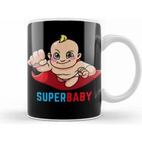 Humuts Funny Baby Superbaby Beyaz Porselen Kupa Bardak