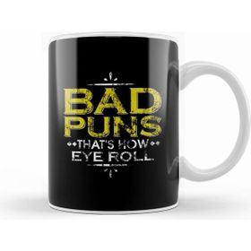 Humuts Funny Bad Puns That S How Eye Roll Cute Distressed Beyaz Porselen Kupa Bardak