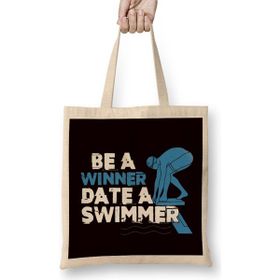Humuts Funny Be Winner Date Swimmer Swimming Pool Athlete Coach Bez Çanta