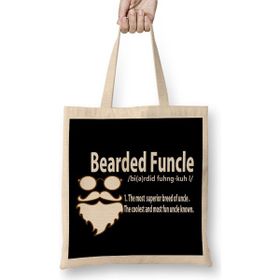 Humuts Funny Bearded Funcle Definition Fun Uncle Bez Çanta