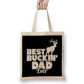 Humuts Funny Best Buckin' Dad Ever Hunting Deer Hunter Bez Kadın Günlük Çanta