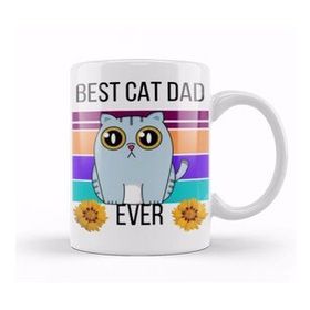 Humuts Funny Best Cat Dad Dad Fathers Day Gift 2021 Kupa Bardak