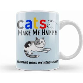 Humuts Funny Cat Lover Funny Cat Lover Gifts For Men Kids Beyaz Kupa